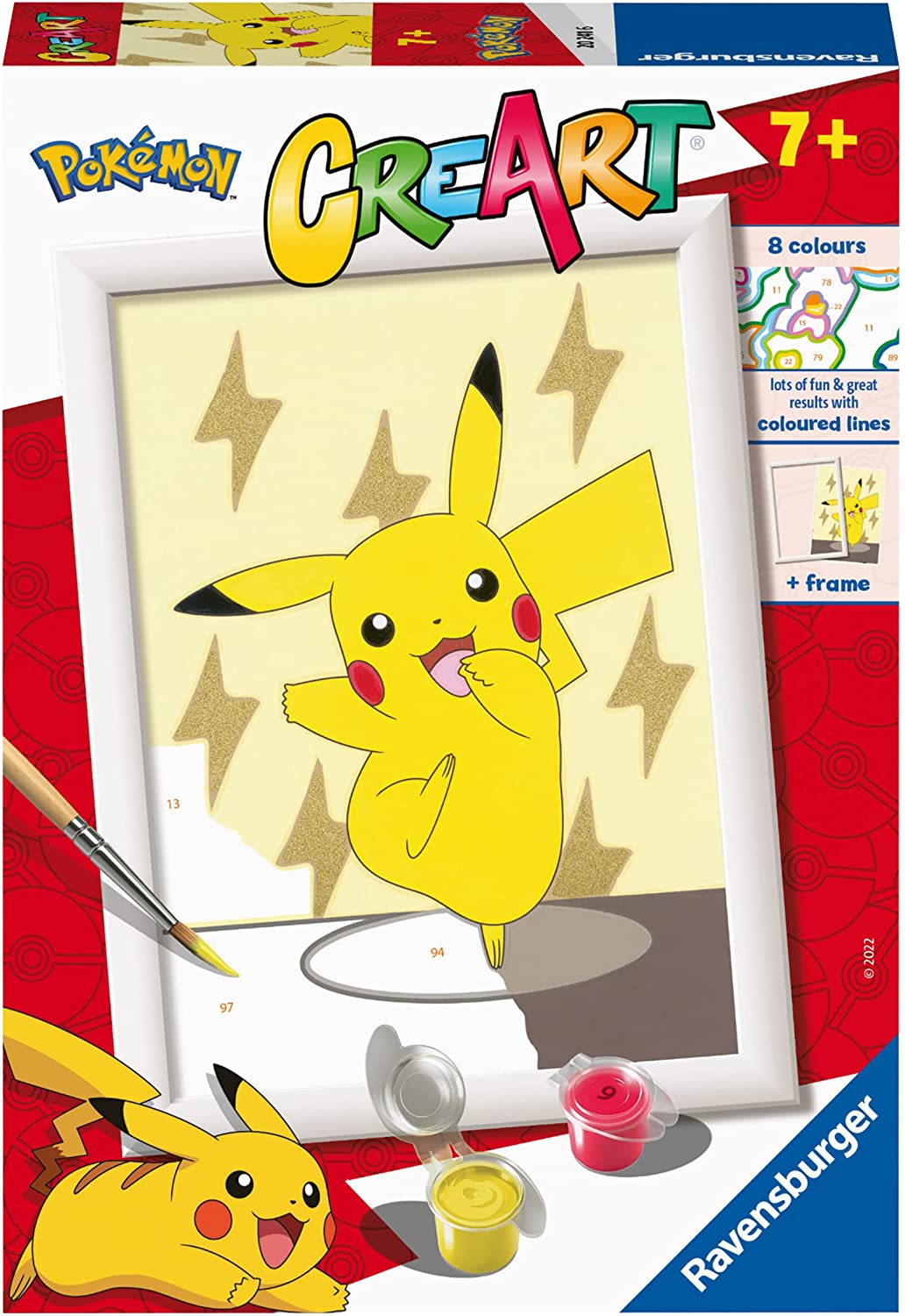 Kit pittura per numeri CreArt livello D Ravensburger tema Pikachu per bambini