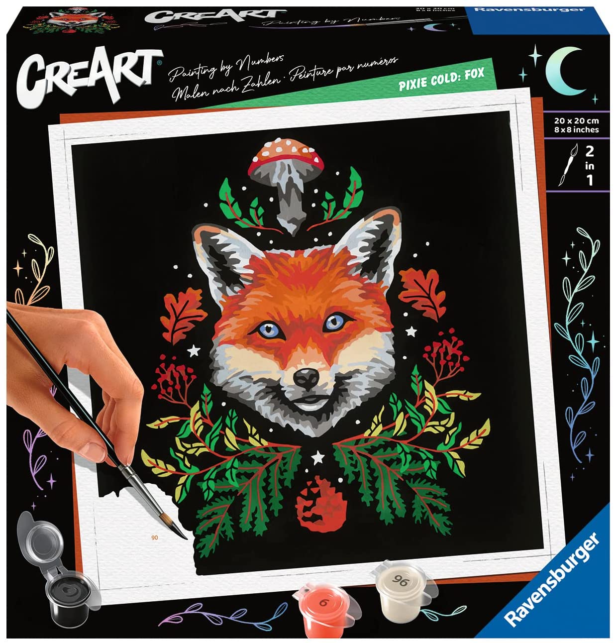 Kit pittura per numeri CreArt Trend quadrati Ravensburger Pixie Cold Volpe