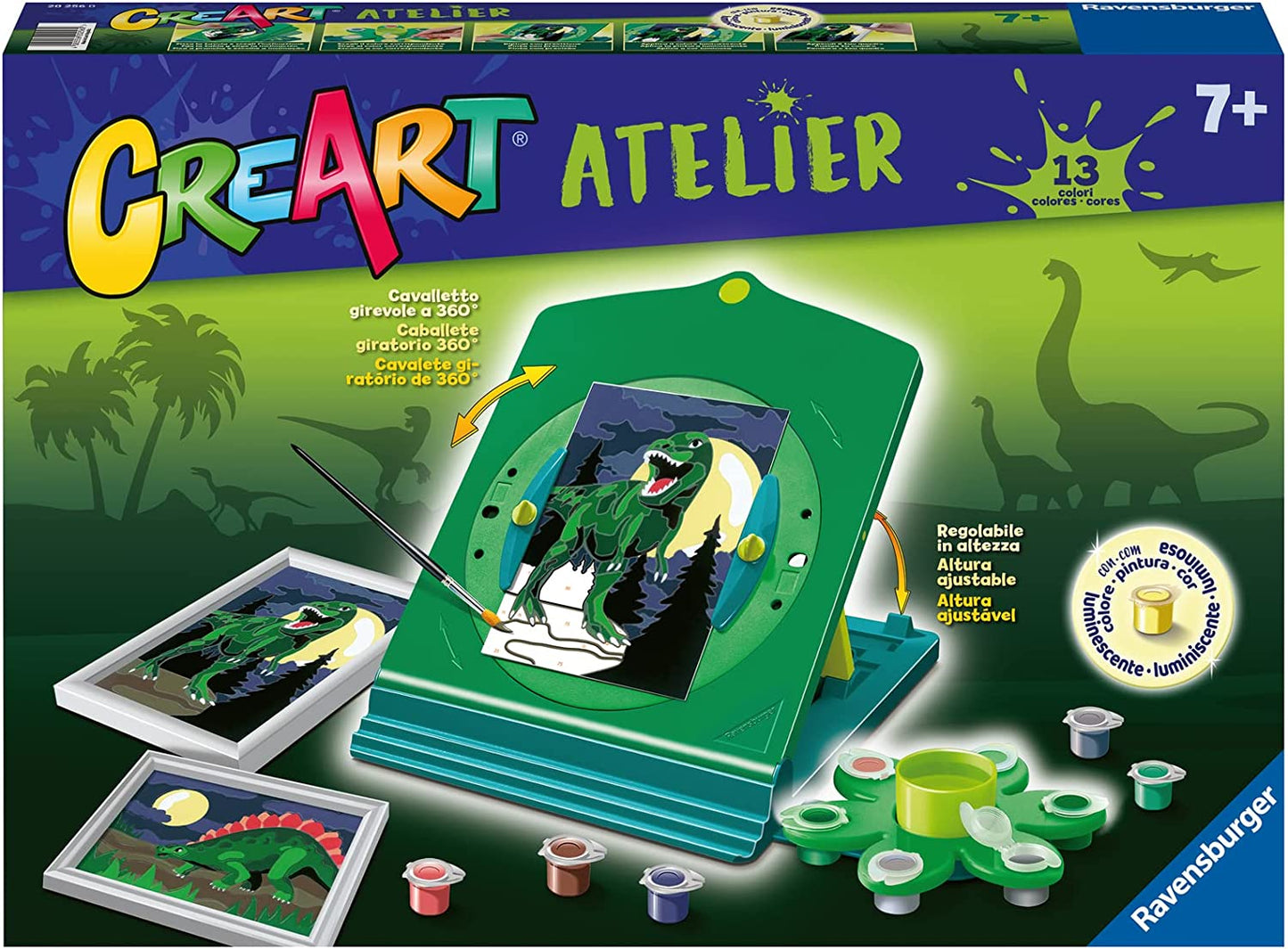 Kit pittura per numeri CreArt Atelier Ravensburger tema dinosauri per bambini