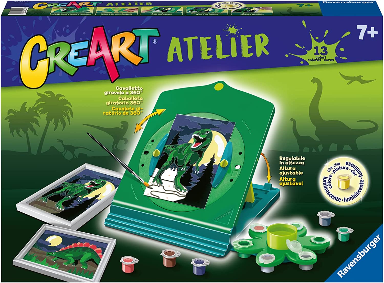 Kit pittura per numeri CreArt Atelier Ravensburger tema dinosauri per bambini