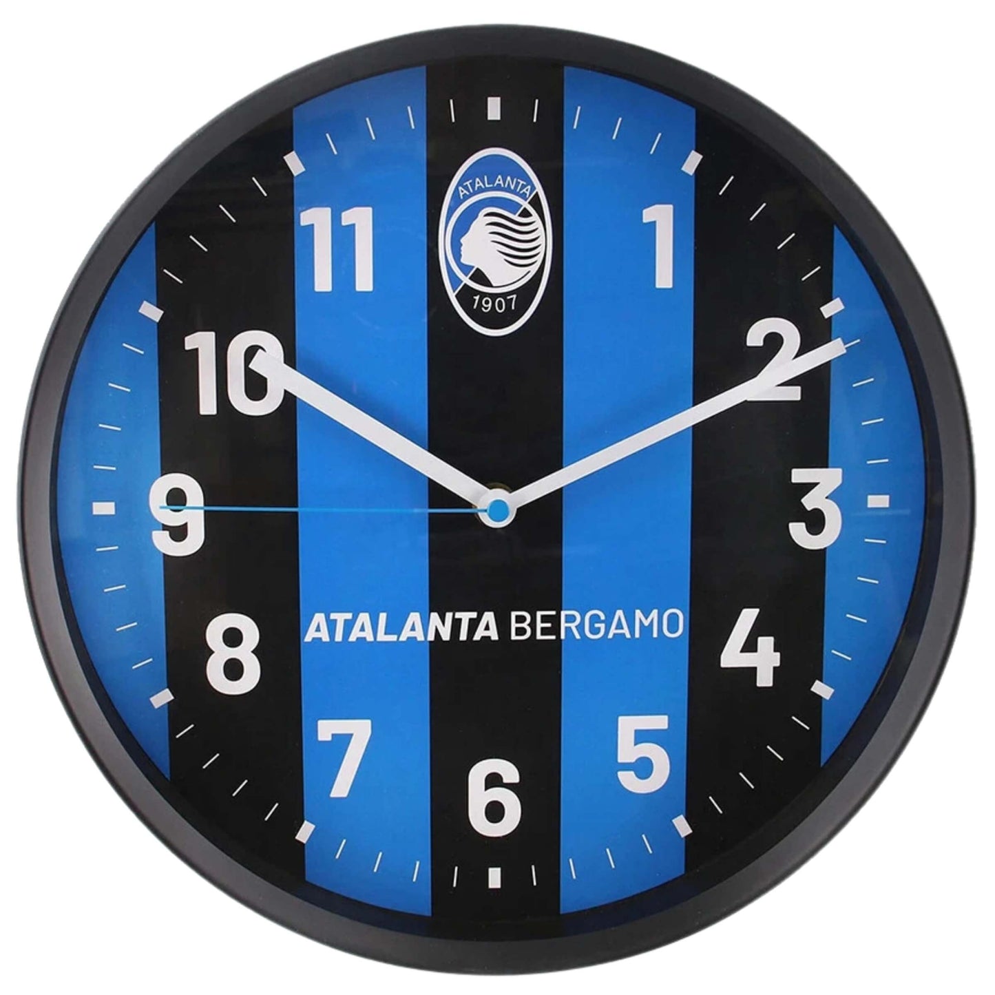 Orologio da parete ufficiale Atalanta D.30 cm nero e azzurro al quarzo