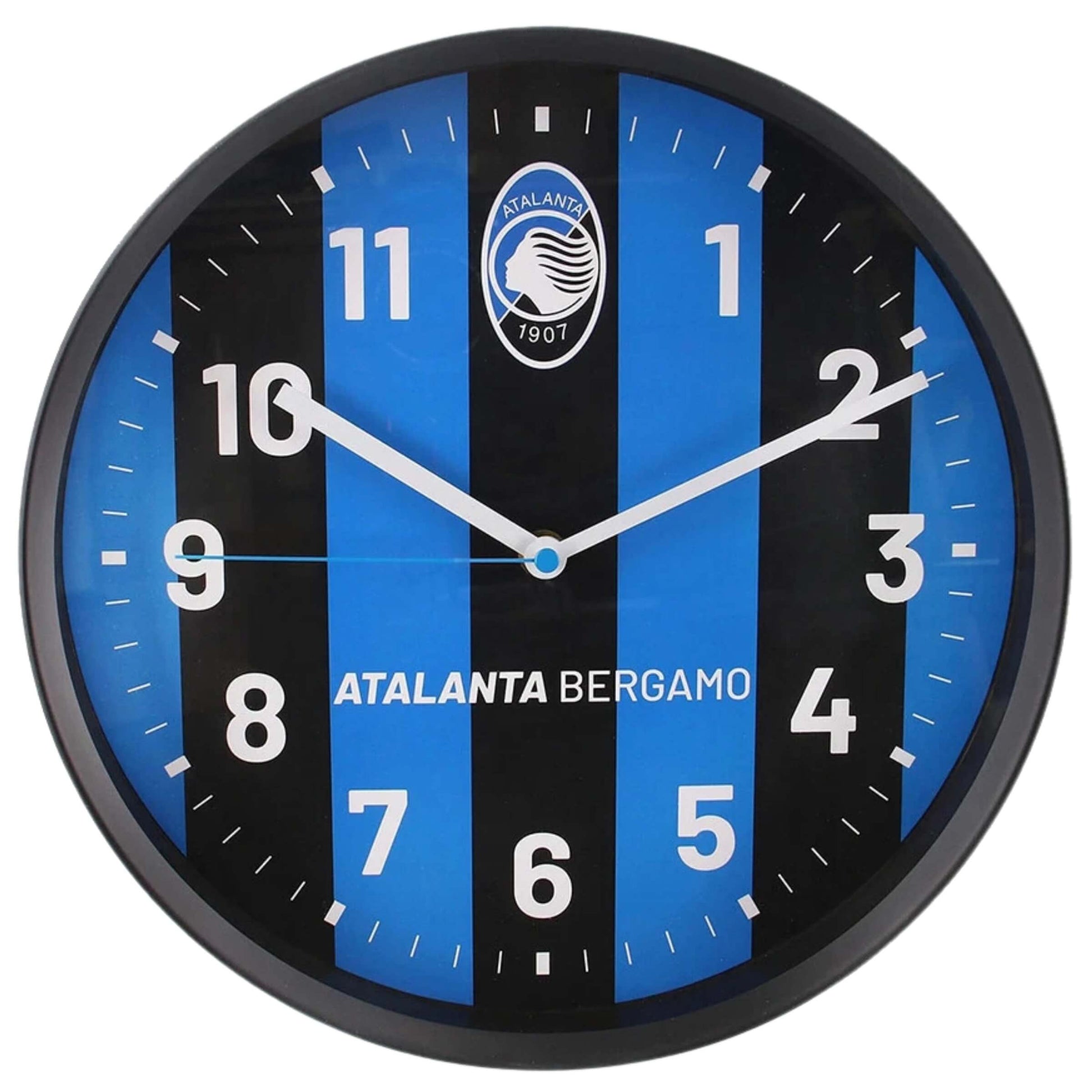 Orologio da parete ufficiale Atalanta D.30 cm nero e azzurro al quarzo