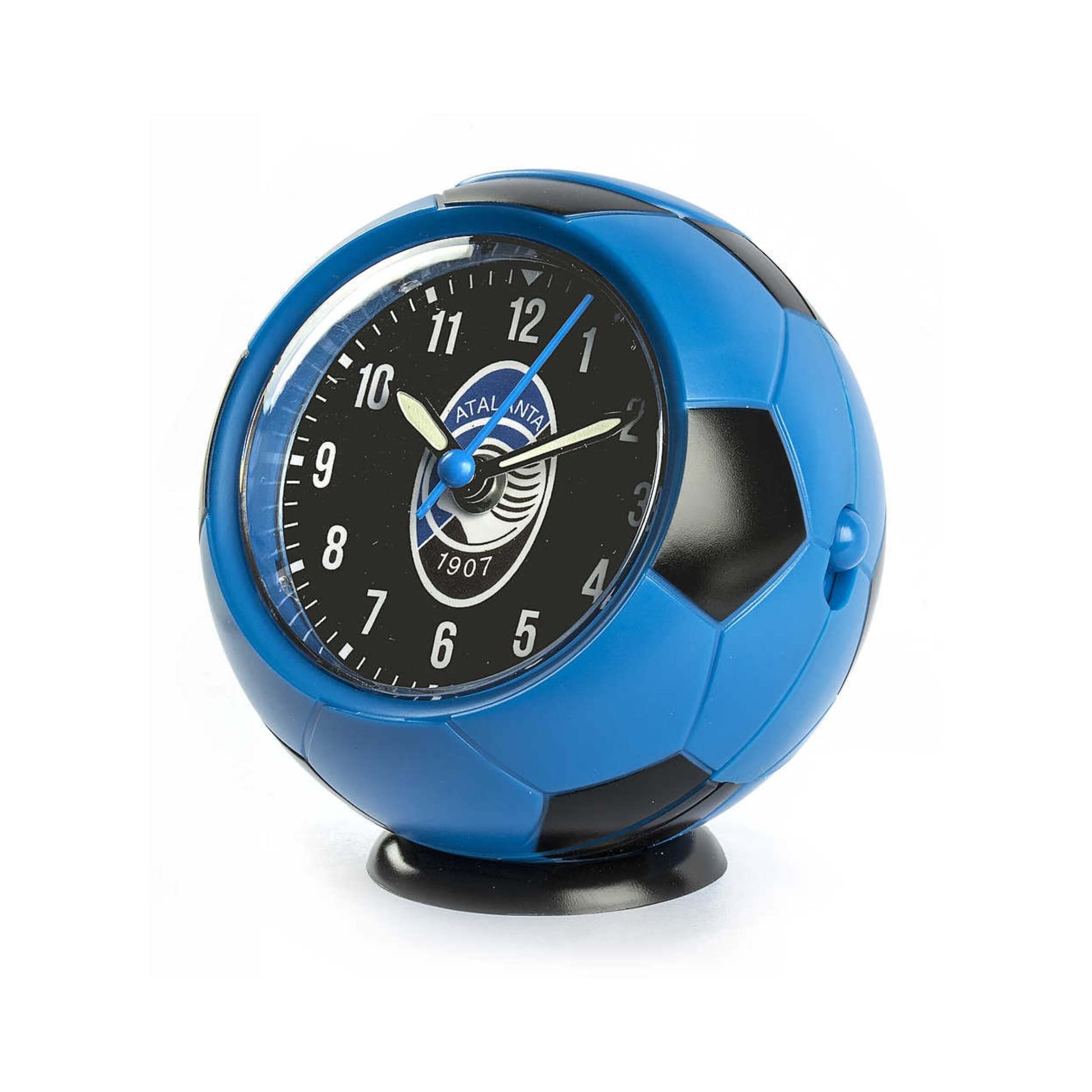 Sveglia pallone Atalanta BC diametro 9cm nero azzurro logo ufficiale 1907