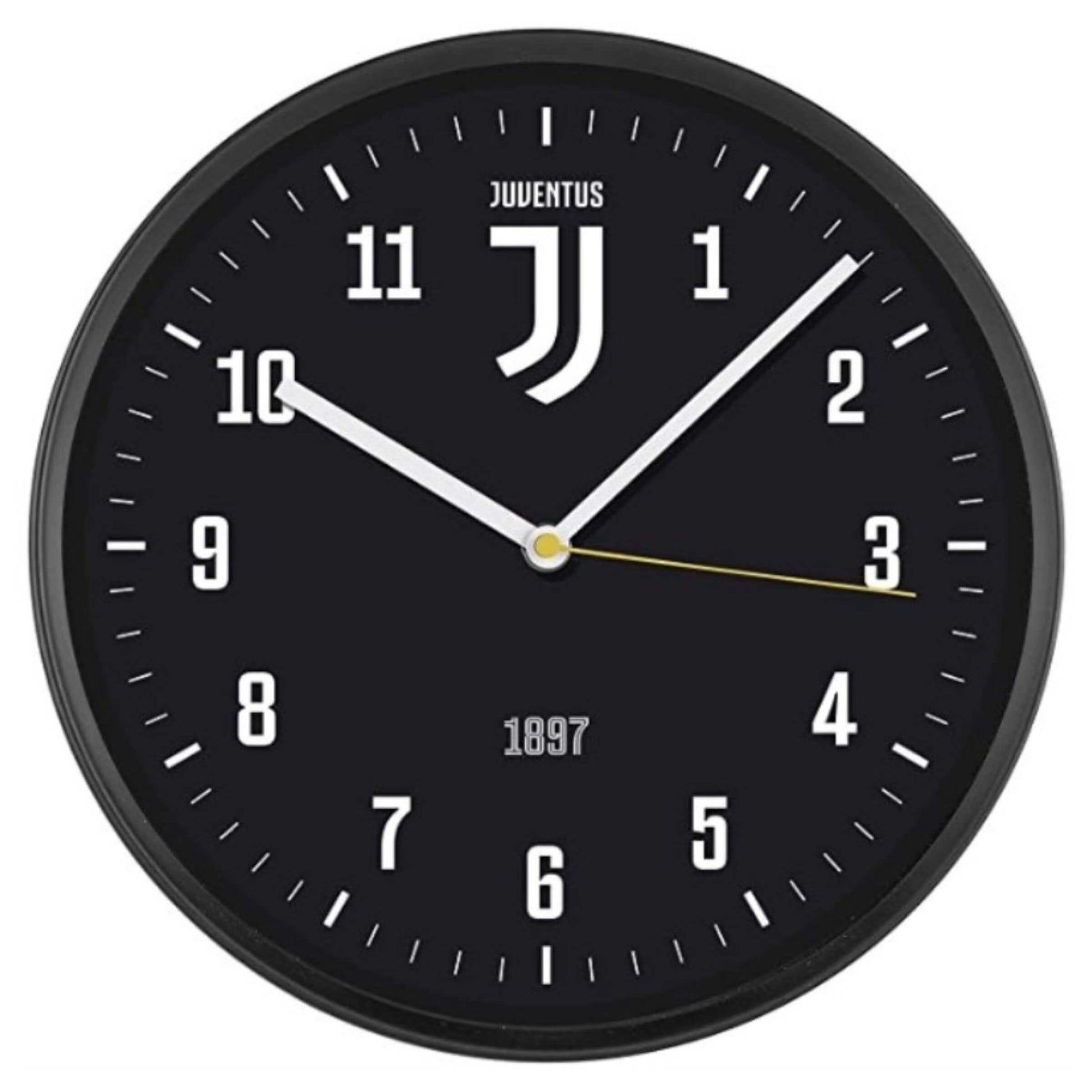 Orologio da parete Juventus D.30 cm quadrante nero logo ufficiale 1897