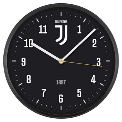 Orologio da parete Juventus D.30 cm quadrante nero logo ufficiale 1897