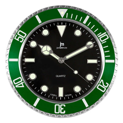 Orologio Da Parete Diver Style al Quarzo D.34 cm Acciaio Verde Lowell - 14936V