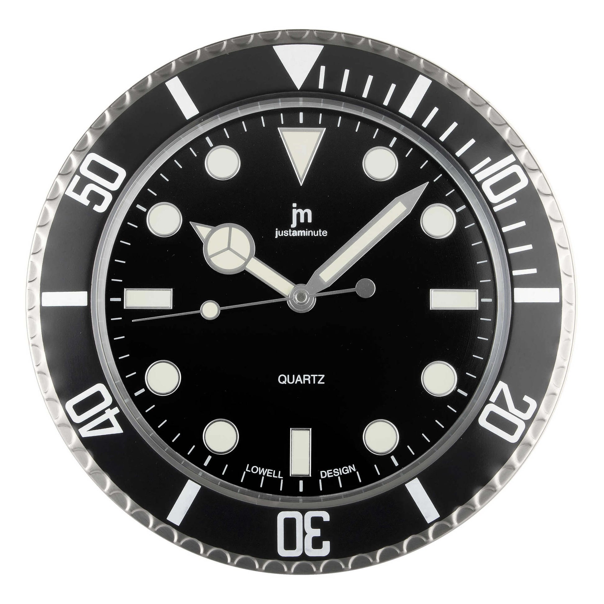 Orologio da parete Lowell Diver Style quarzo cassa acciaio diametro 34 cm