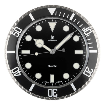 Orologio da parete Lowell Diver Style quarzo cassa acciaio diametro 34 cm
