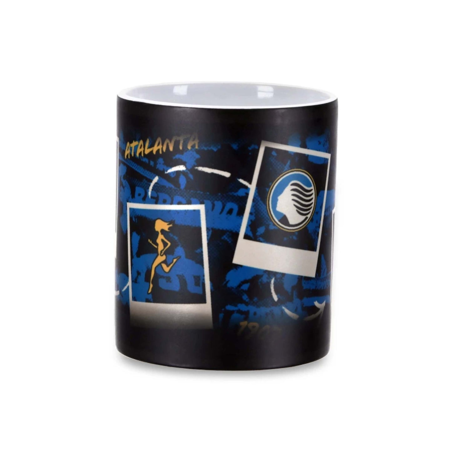 Tazza magica Atalanta effetto termico grafica nerazzurra rivelata con bevanda calda