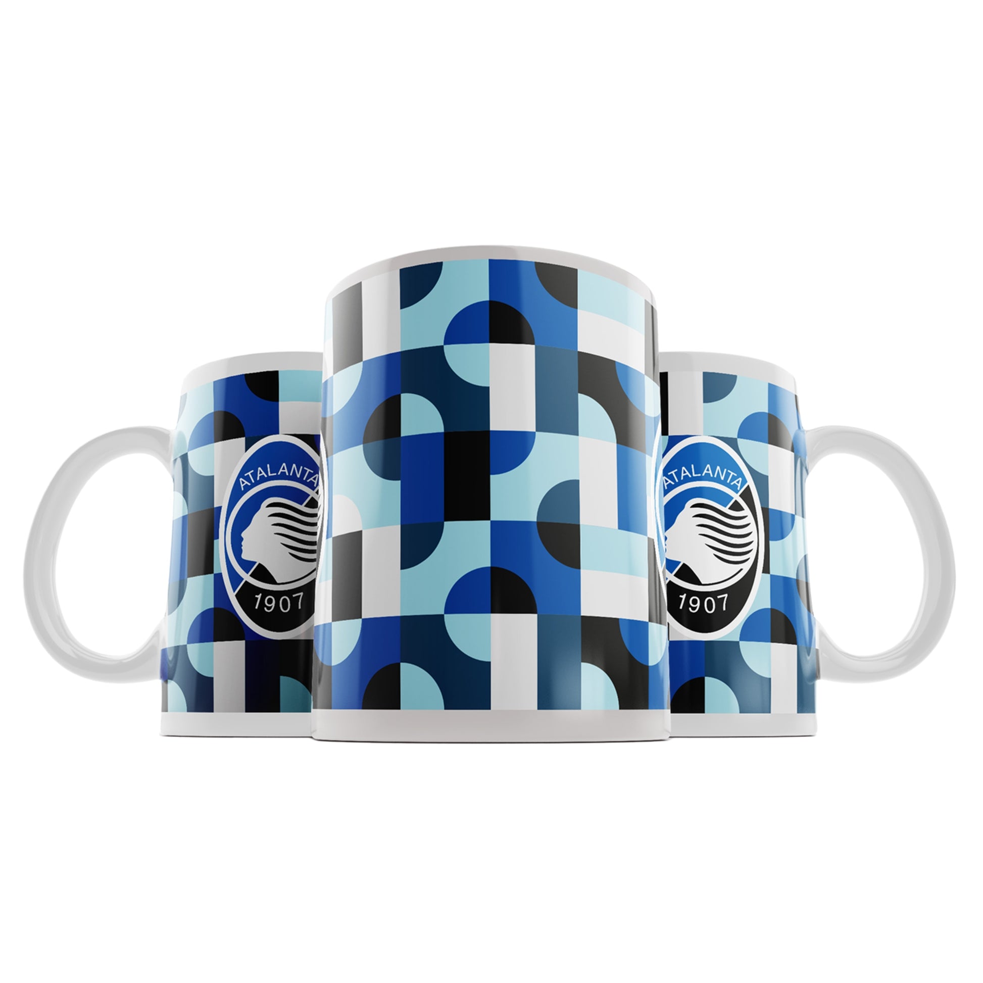 Tazza Atalanta Pattern motivo geometrico strisce nerazzurre design moderno