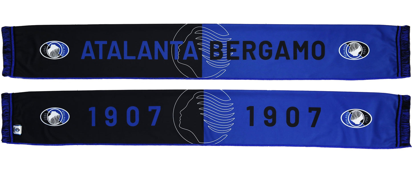 ATA1635 - SCIARPA IN RASO STAMPATA ATALANTA BERGAMO 1907 DEA STILIZZATA