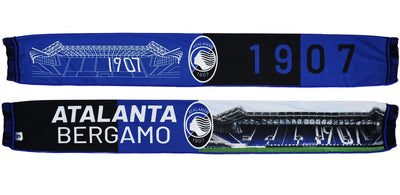ATA1636 - SCIARPA IN RASO STAMPATA ATALANTA STADIUM BERGAMO IN QUARTI