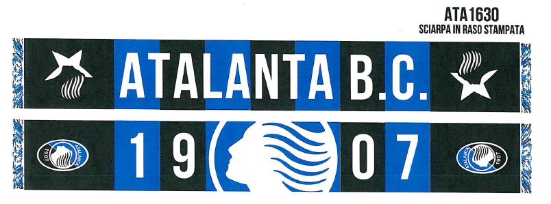 ATA1630 - SCIARPA IN RASO STAMPATA DEA SINCE 1907 ATALANTA B.C.
