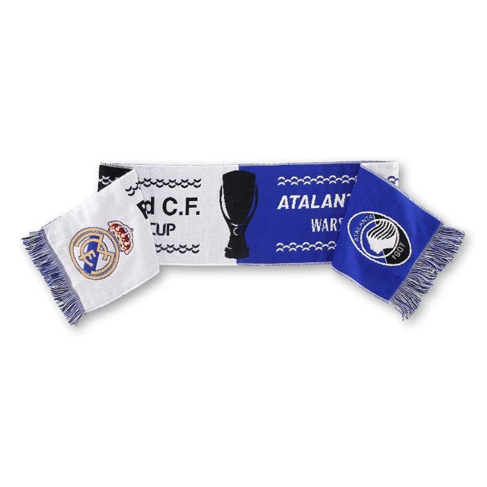 Dettaglio tessuto jacquard sciarpa Atalanta Real Madrid 2024