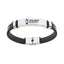 Bracciale ufficiale Atalanta in acciaio 316L e pelle nera con piastra smaltata bicolor da 22 cm