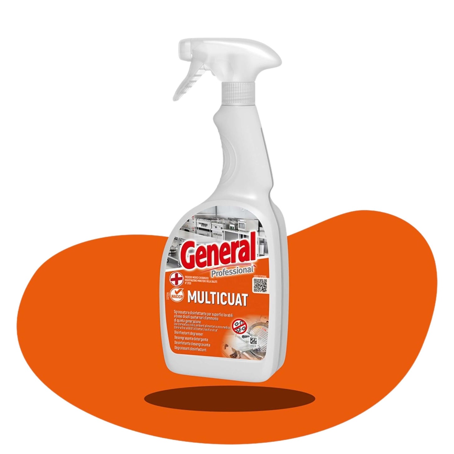 General Professional Sgrassatore Disinfettante a Base di Sali Quaternari Multicuat 0,75 lt