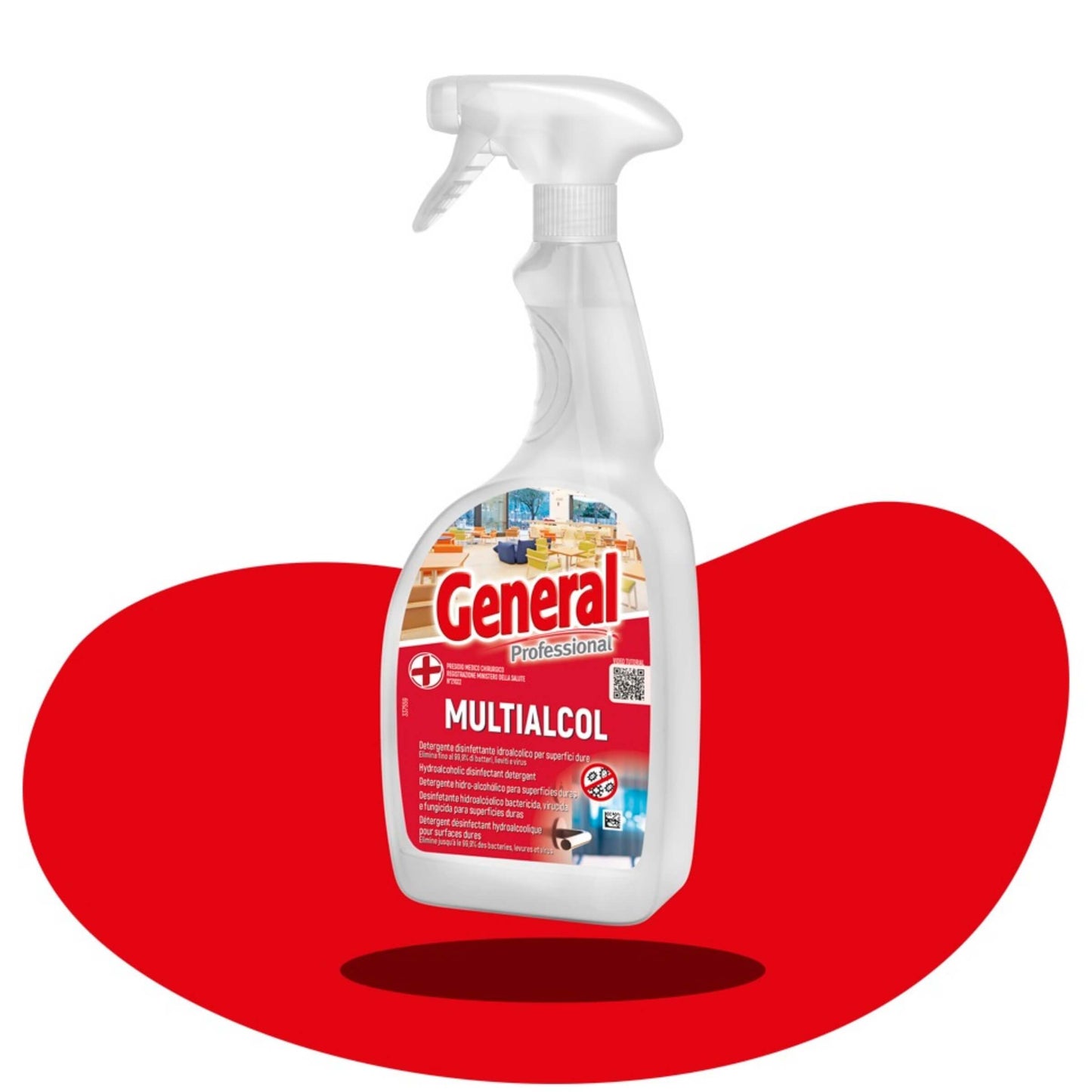 General Professional Detergente Disinfettante Idroalcolico Superfici MultiAlcol 0,75 lt