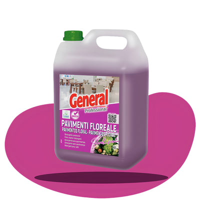 General Professional Pavimenti Floreale Detergente Ecolabel per Pavimenti e Superfici 5 Kg