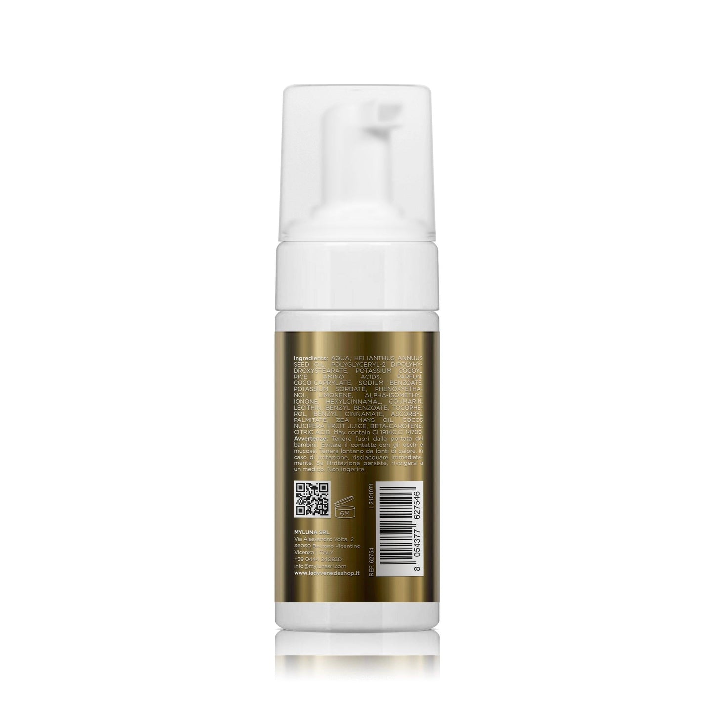 Dettaglio texture spumone abbronzante carota acqua cocco 100ml Lady Venezia