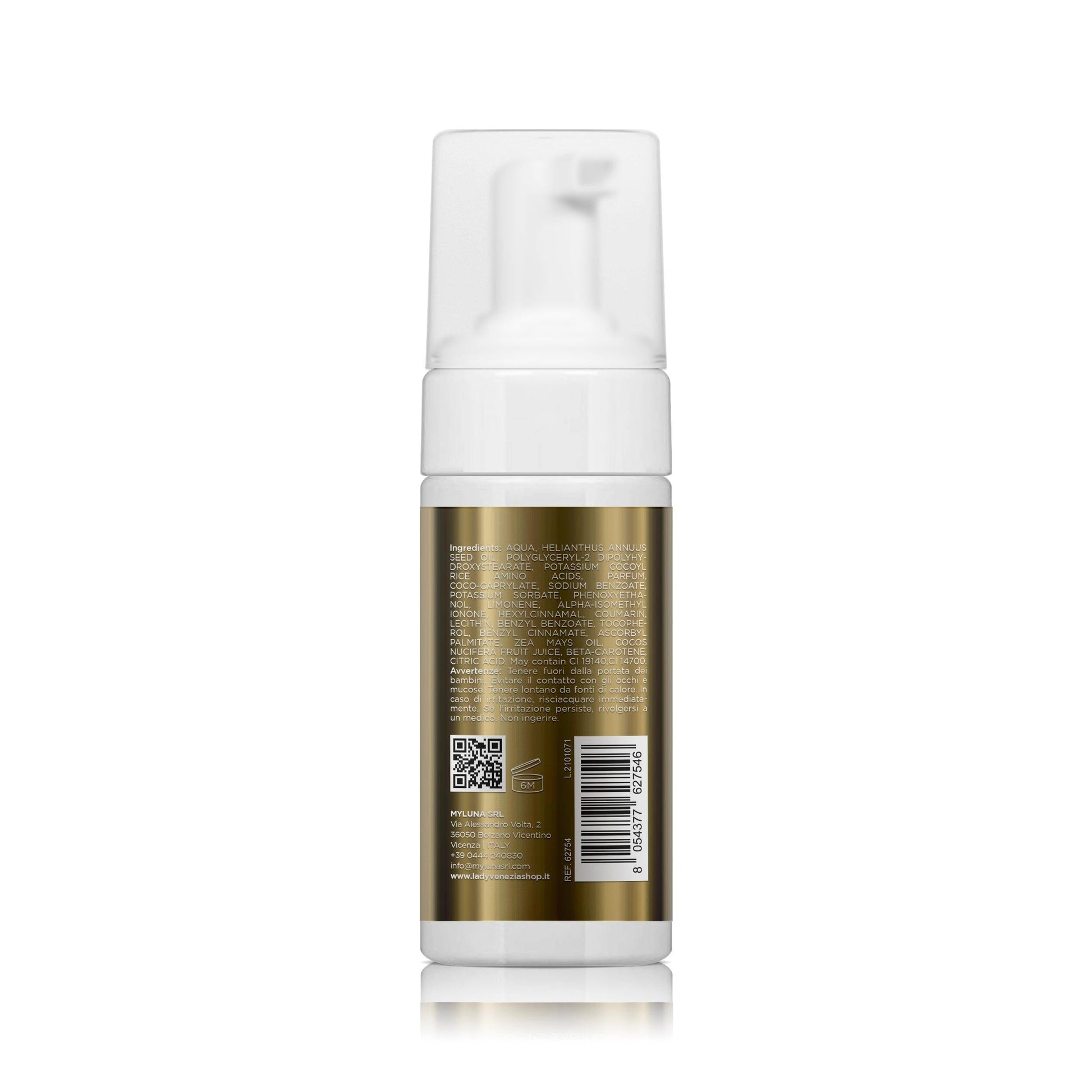 Dettaglio texture spumone abbronzante carota acqua cocco 100ml Lady Venezia