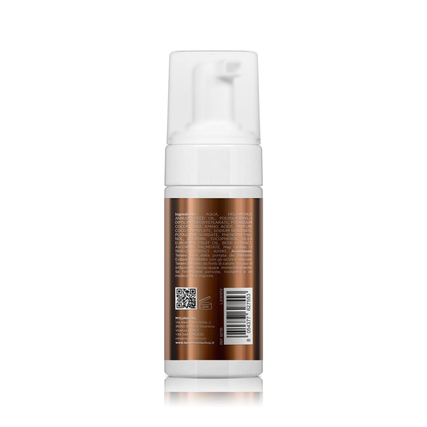 Dettaglio texture spumone abbronzante birra olio oliva 100ml Lady Venezia