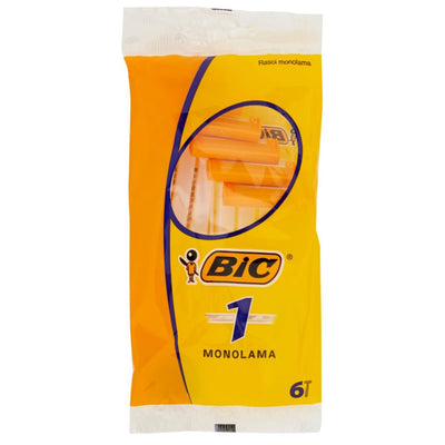 Busta da 6 rasoi BIC Monolama usa e getta con lama singola in acciaio dal 1975