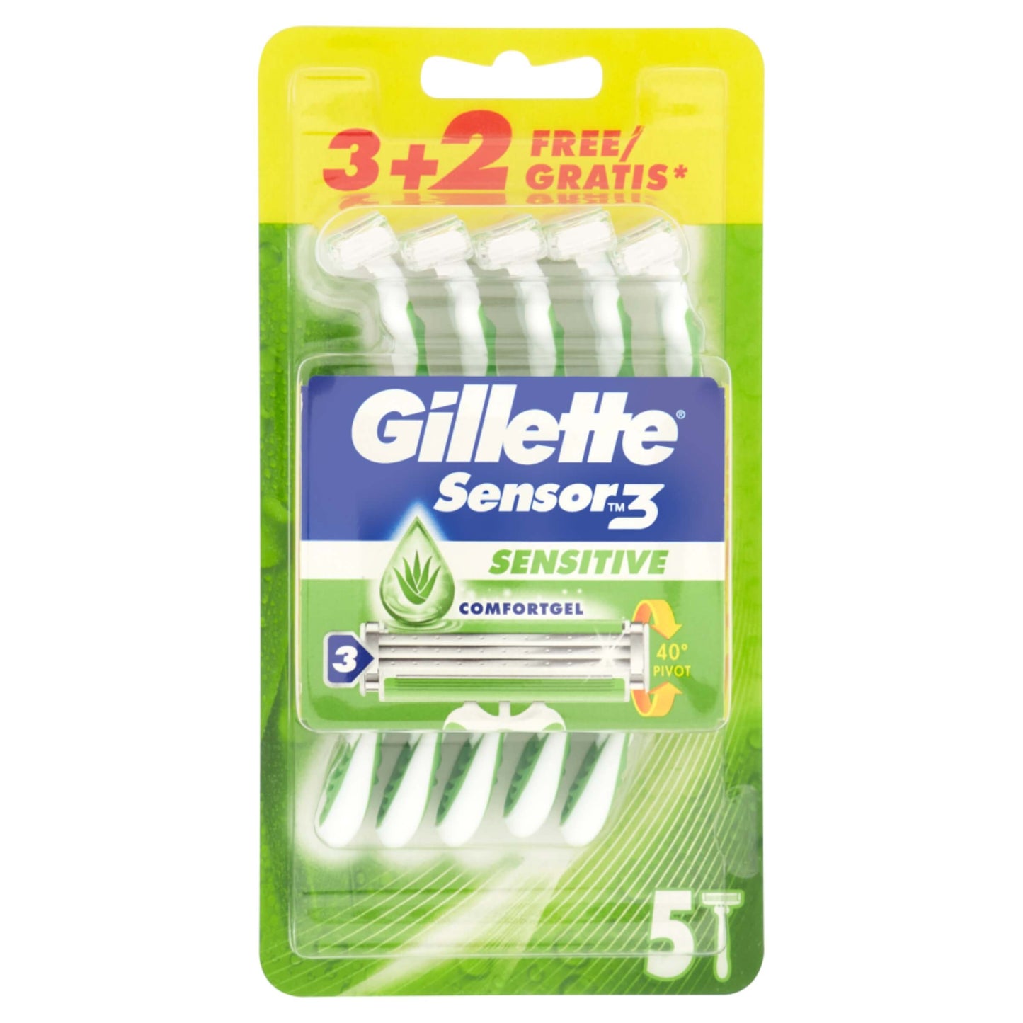GILLETTE SENSOR 3 SENSITIVE USA E GETTA 3+2 OMAGGIO