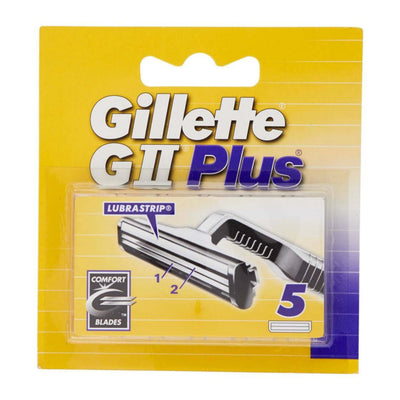 Set 5 lamette di ricambio Gillette GII Plus con striscia lubrificante Lubrastrip