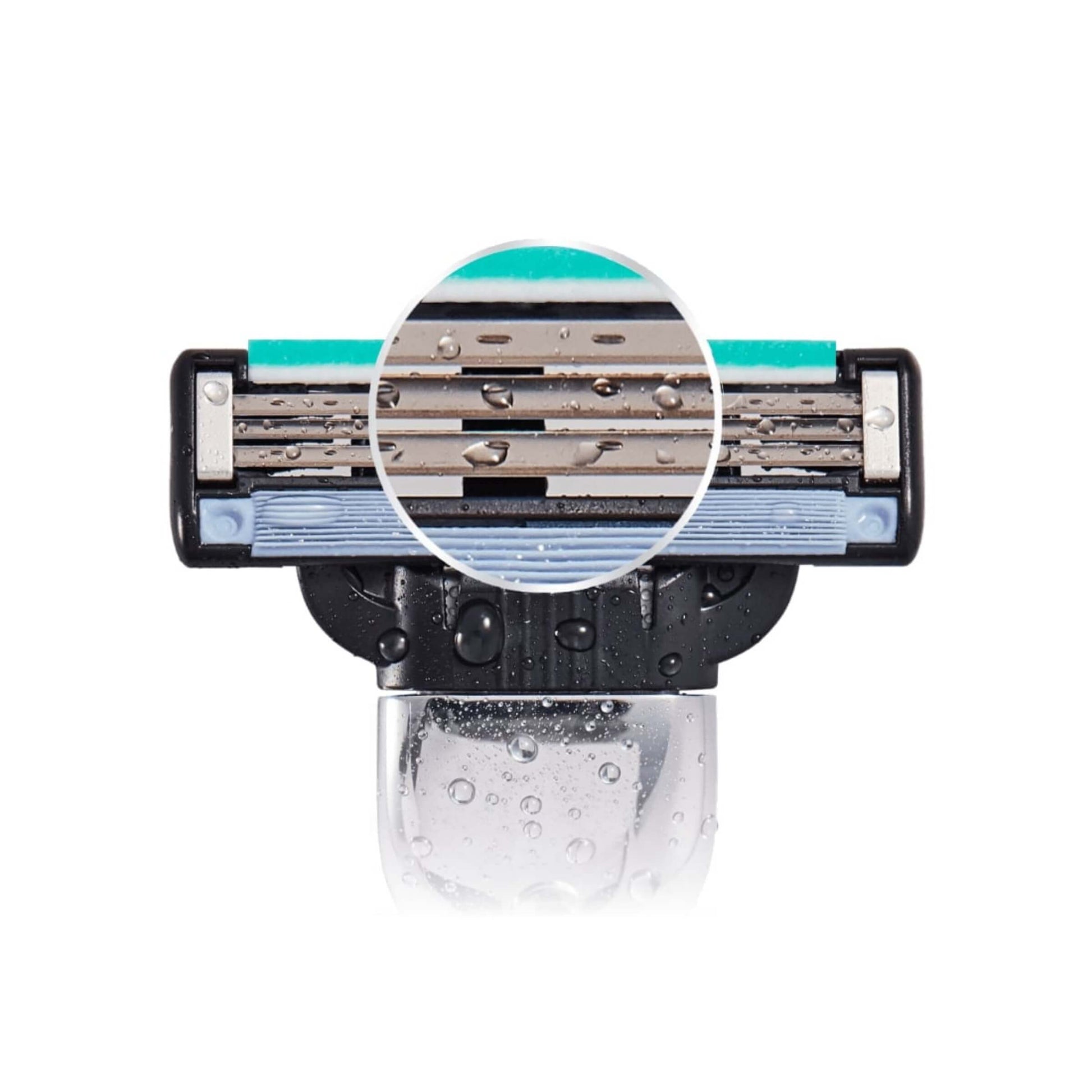 Gillette Mach3 testine ricambio dettaglio tripla lama affilata confezione da 4