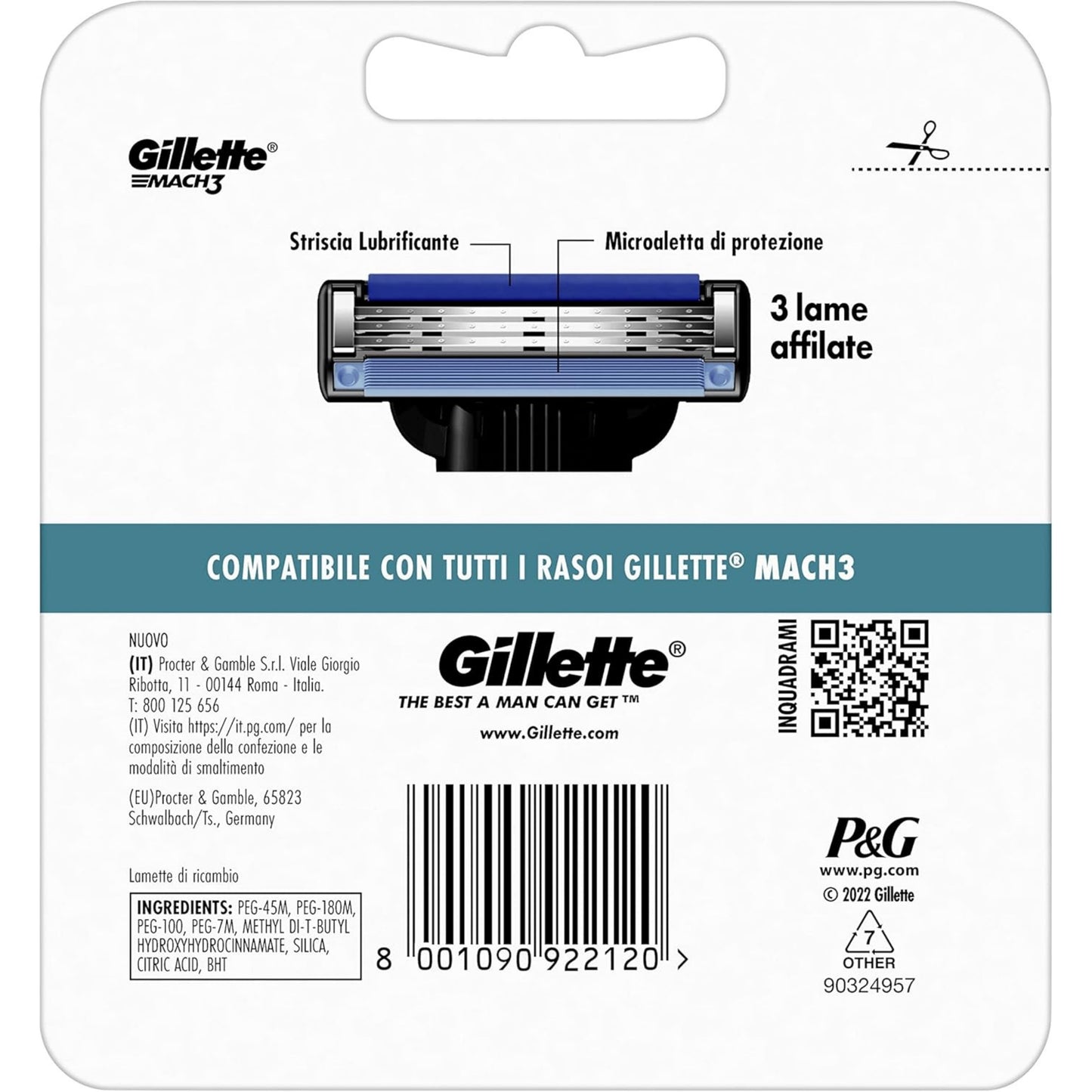 Blister da 5 Ricambi Lamette Gillette Mach3