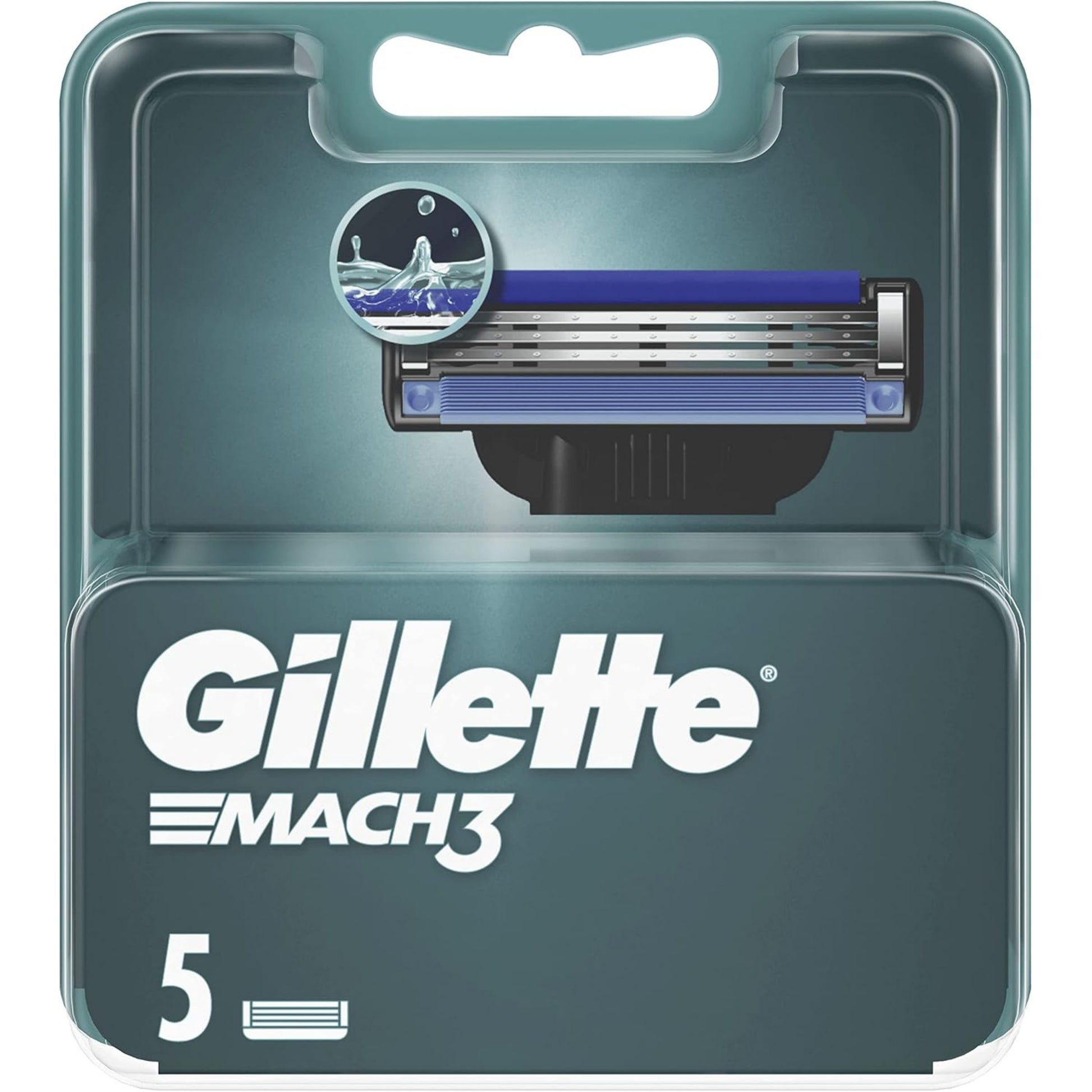 Blister 5 lamette ricambio Gillette Mach3 con tripla lama per rasatura precisa
