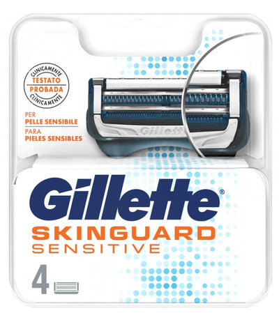 Lamette Gillette SkinGuard Sensitive con SkinGuard tra le lame per pelle sensibile - ricarica x4