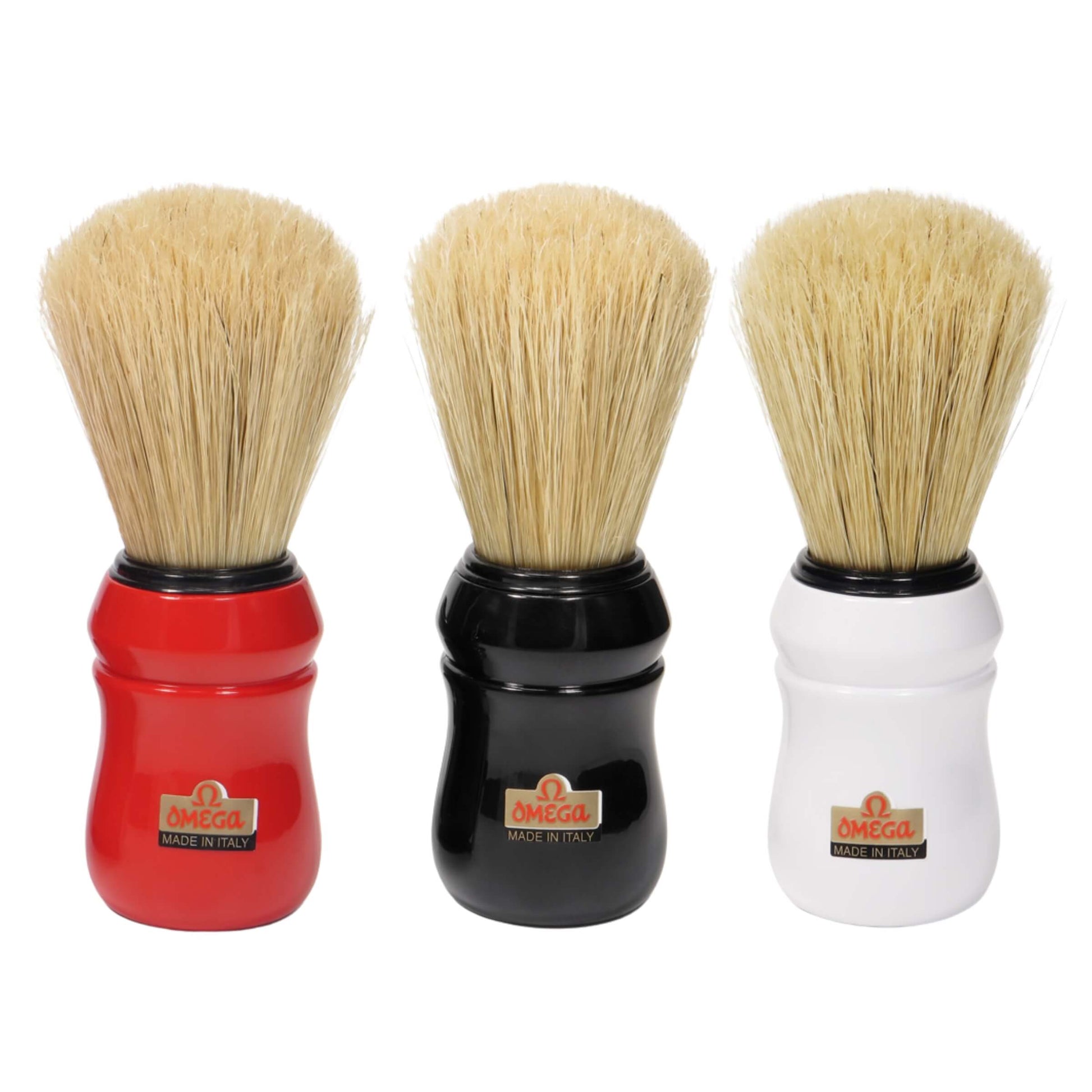 Pennello da barba Omega 10049 con setola naturale e manico in ABS artigianale italiano
