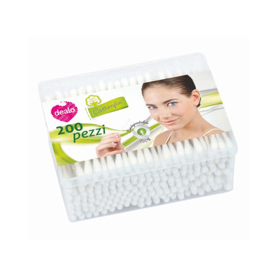 CottonFioc biodegradabili Dealo 200pz in 100% cotone idrofilo - adatti a pelli sensibili