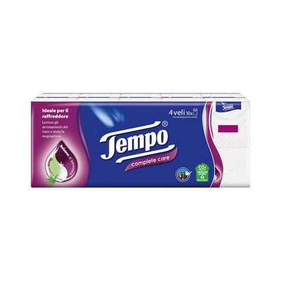 Fazzoletti Tempo Complete Care 10 confezioni da 9 con balsamo balsamico ed eucalipto