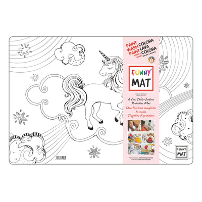 Funny Mat Tovaglietta Lavabile da Colorare Unicorno 48x33,5 cm