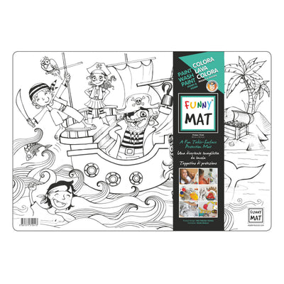 Funny Mat Tovaglietta Lavabile da Colorare Pirati 48x33,5 cm