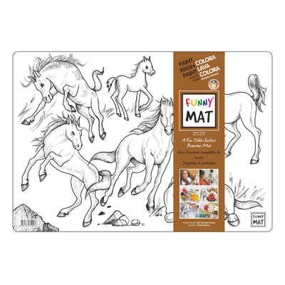 Funny Mat Tovaglietta Lavabile da Colorare Cavalli 48x33,5 cm