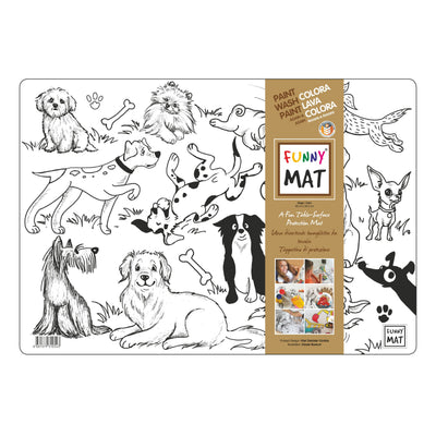 Funny Mat Tovaglietta Lavabile da Colorare Cani 48x33,5 cm