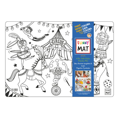 Funny Mat Tovaglietta Lavabile da Colorare Circo 48x33,5 cm