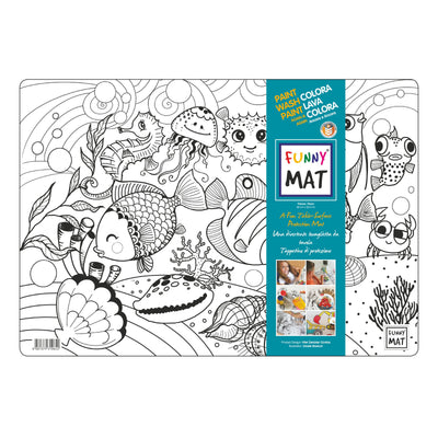 Funny Mat Tovaglietta Lavabile da Colorare Pesci 48x33,5 cm