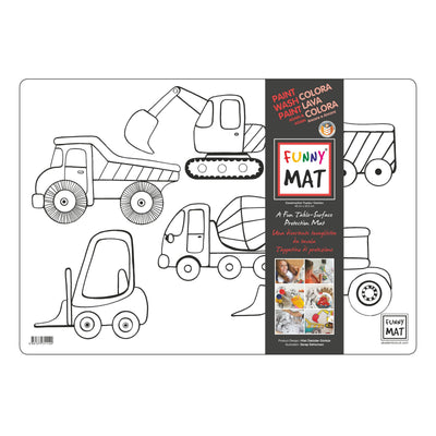 Funny Mat Tovaglietta Lavabile da Colorare Camion 48x33,5 cm
