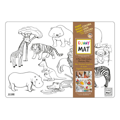 Funny Mat Tovaglietta Lavabile da Colorare Animali Selvaggi 48x33,5 cm