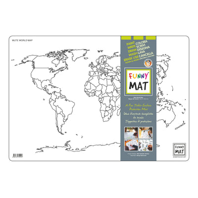Funny Mat Tovaglietta Lavabile da Colorare Scienza e Cultura Mappa Mondo 48x33,5 cm