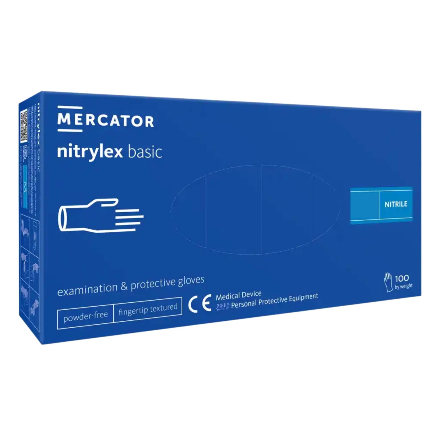 Guanti monouso in nitrile blu Nitrylex Basic taglia S, confezione da 100 pezzi