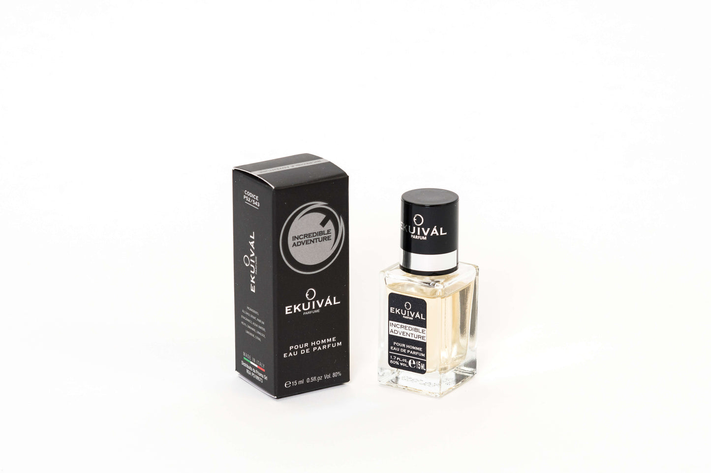 Profumo maschile Incredible Adventure 15ml eau de parfum - note di limone e bergamotto cuore di pepe rosa e patchouli base di muschio e ambra