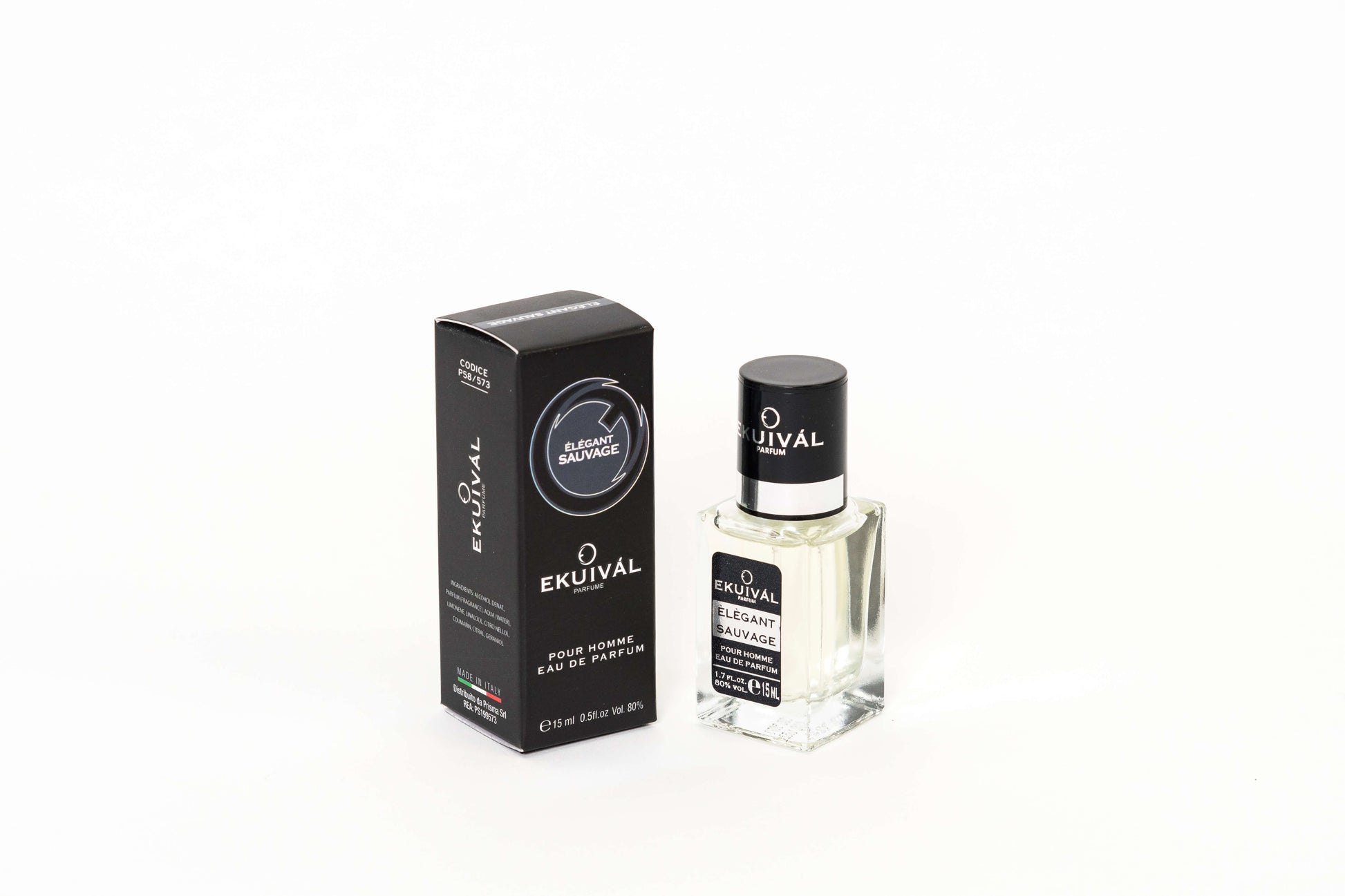 Profumo maschile Elegant Sauvage 15ml eau de parfum - note di bergamotto e pepe cuore di lavanda e patchouli base di legni ambrati e muschi