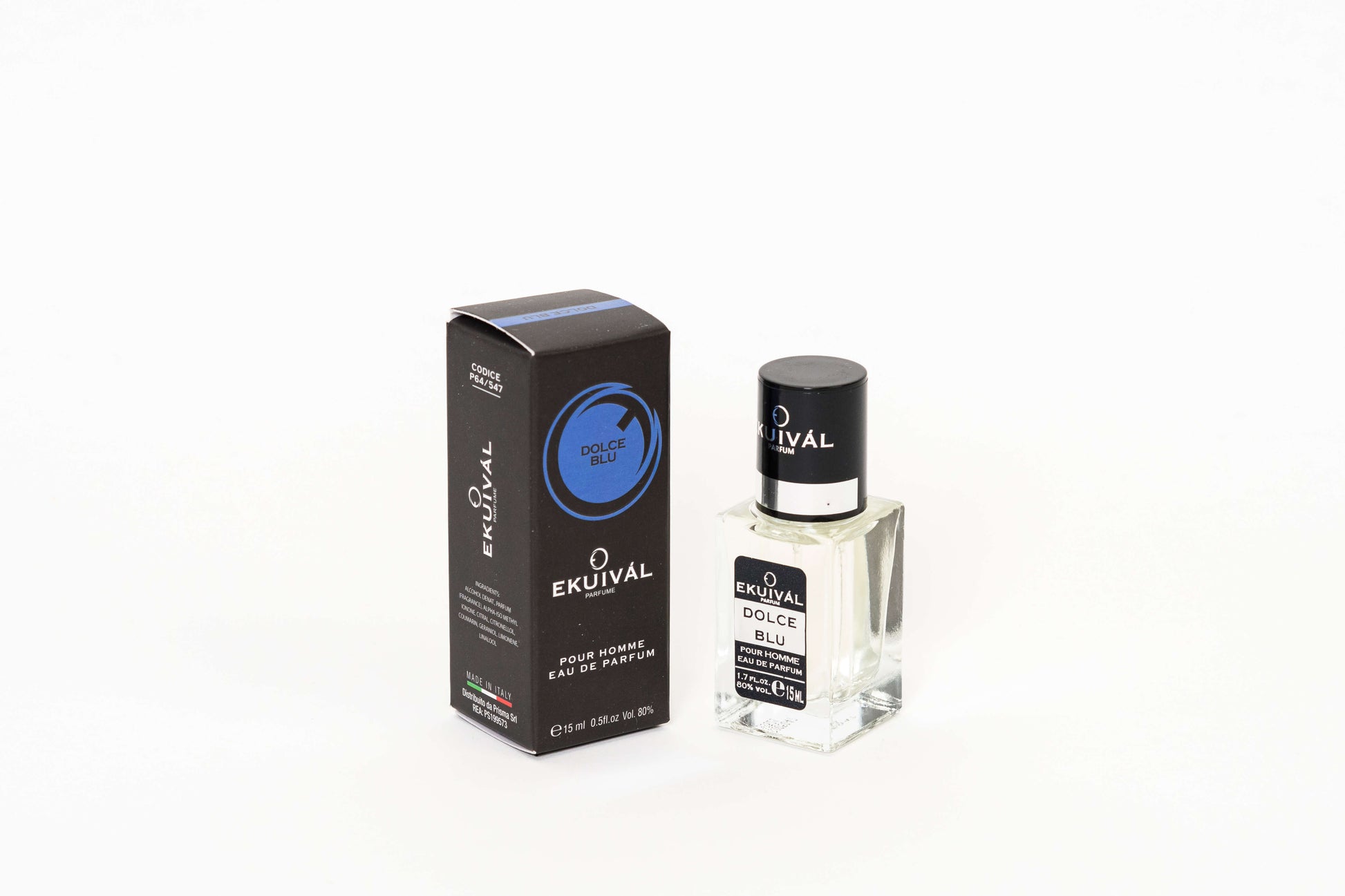 Profumo maschile Dolce Blu 15ml eau de parfum - note di agrumi e menta cuore di lavanda e spezie base di cedro e ambra