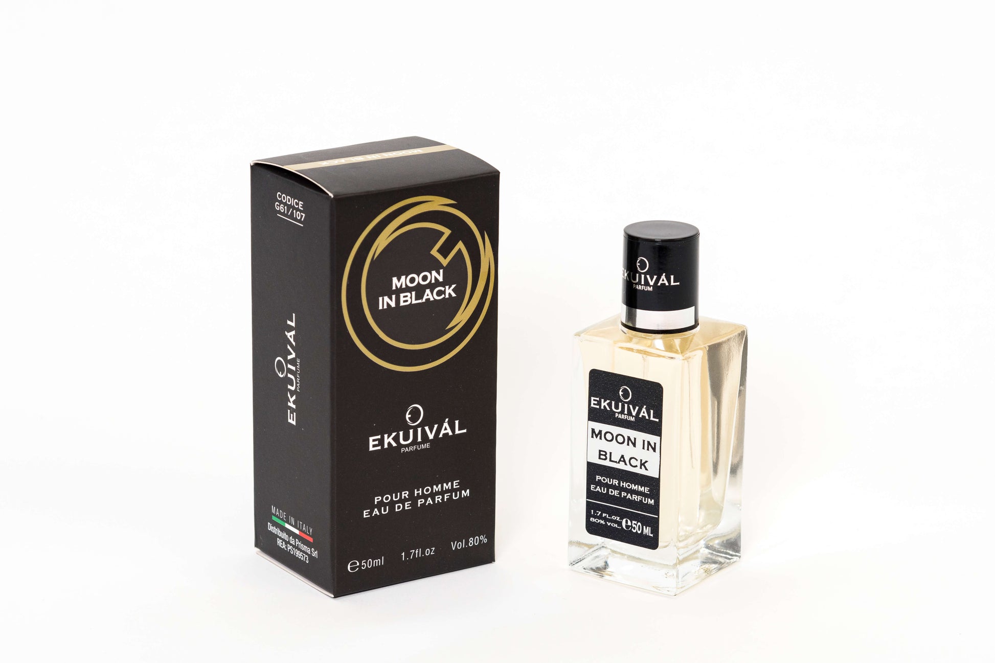 Profumo maschile Moon in Black 50ml eau de parfum - note di rum e spezie cuore di cuoio e tuberosa base di guaiaco e benzoino