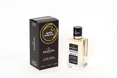 Profumo maschile Moon in Black 50ml eau de parfum - note di rum e spezie cuore di cuoio e tuberosa base di guaiaco e benzoino